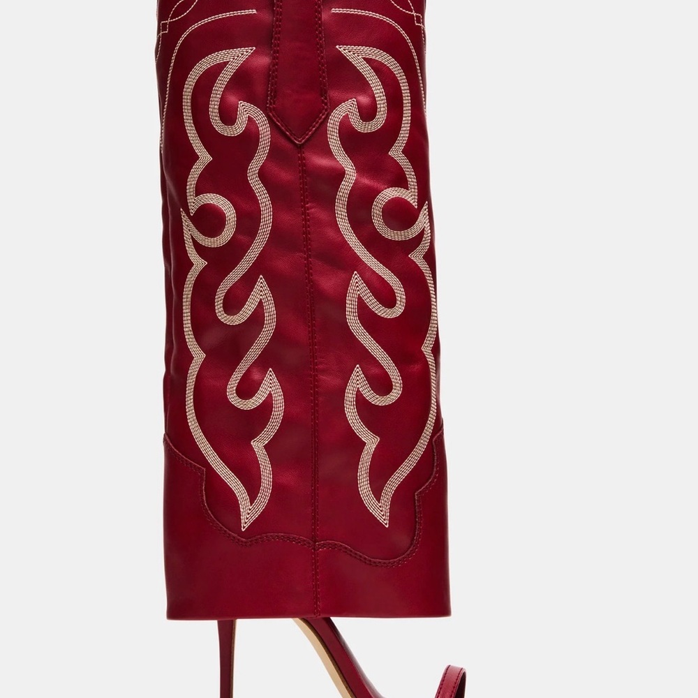Steve Madden Red Heeled Boots - Picture 3 of 3